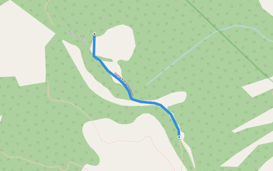 Vamarkot-Ghorepani walking route map in Deurali