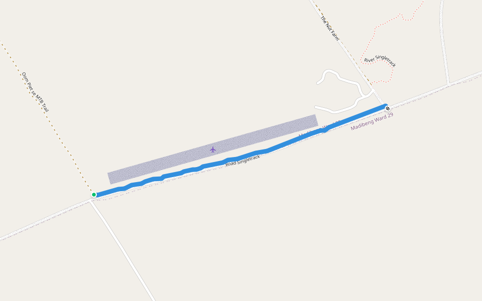 Road Singletrack walking route map in Hartbeespoort
