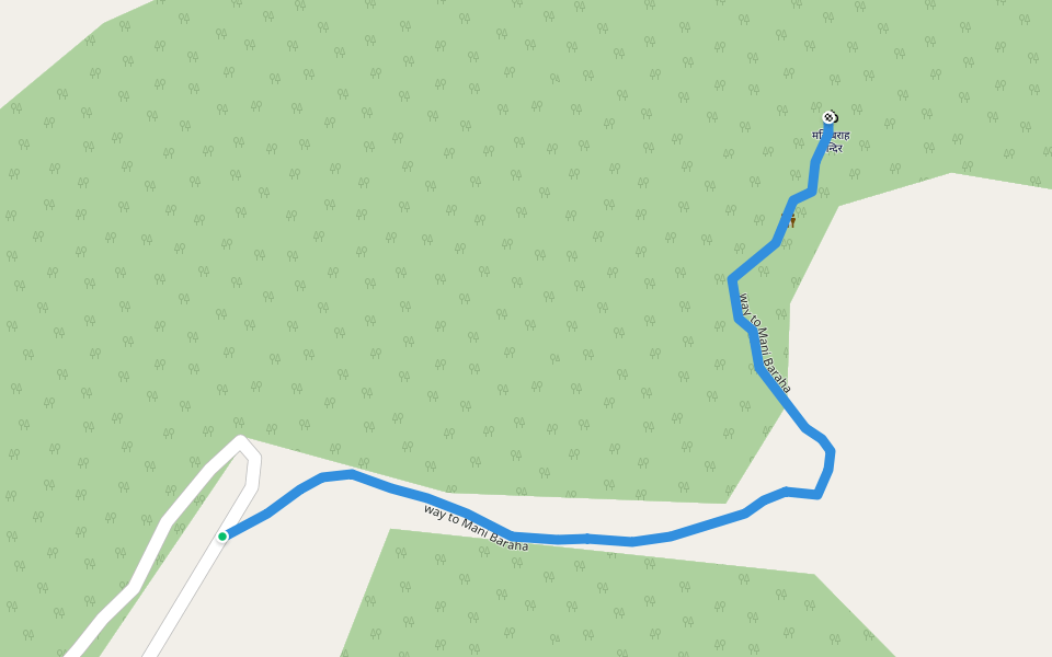 way to Mani Baraha walking route map in Kyang