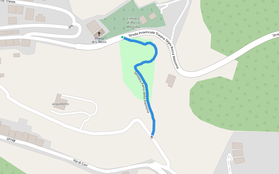Sentiero Parco della memoria walking route map in Rocca Massima