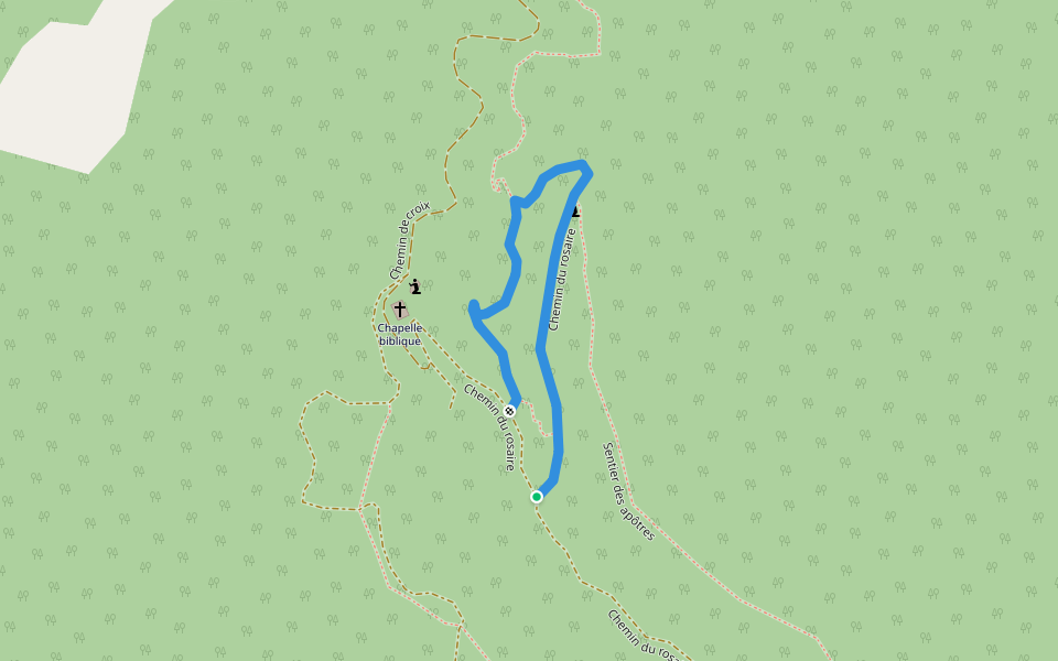 Chemin du rosaire walking route map in Faaa