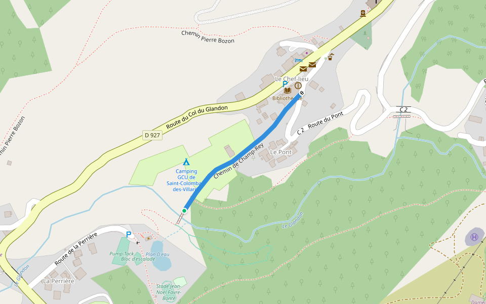 Chemin de Champ-Rey walking route map in Saint-Colomban-des-Villards