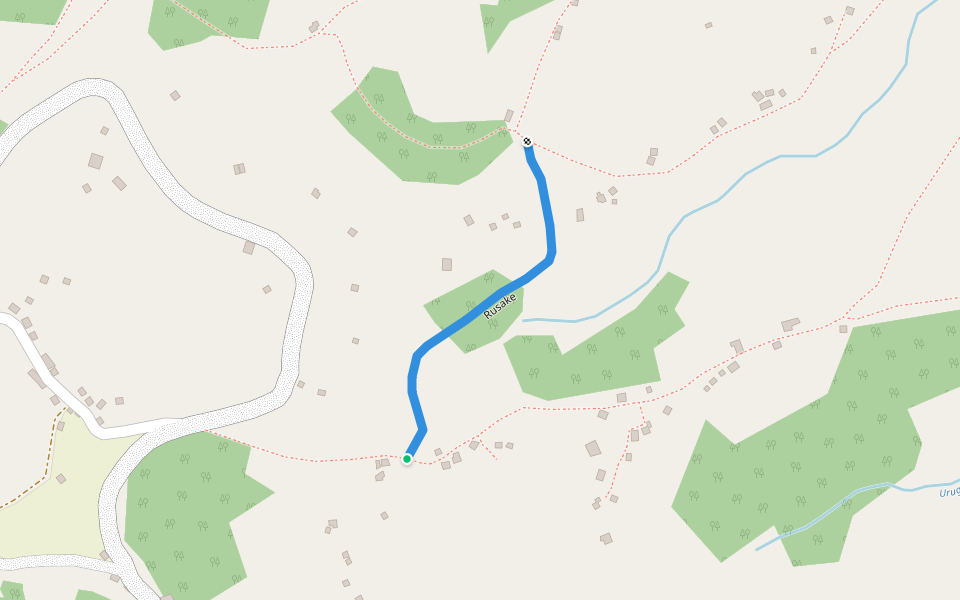 Rusake walking route map in Muyaga