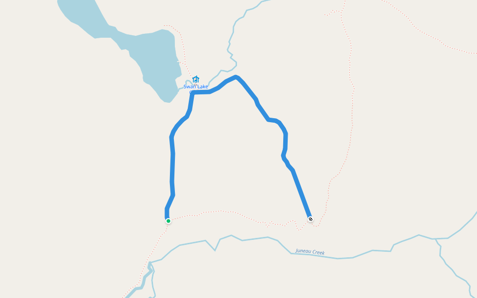 Swan Lake Cabin Trail walking route map in Hope