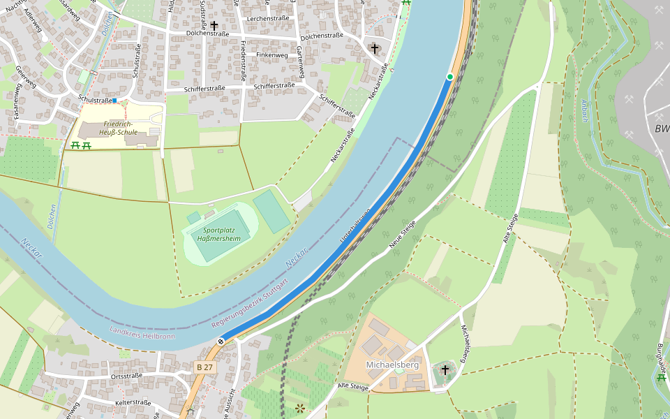 Unterhaltsweg walking route map in Haßmersheim