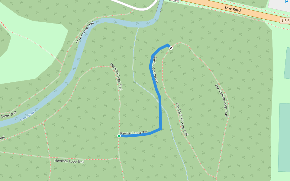 Ravine Connector walking route map in Bay Village