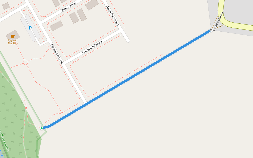Cuthbert Street walking route map in Corinella