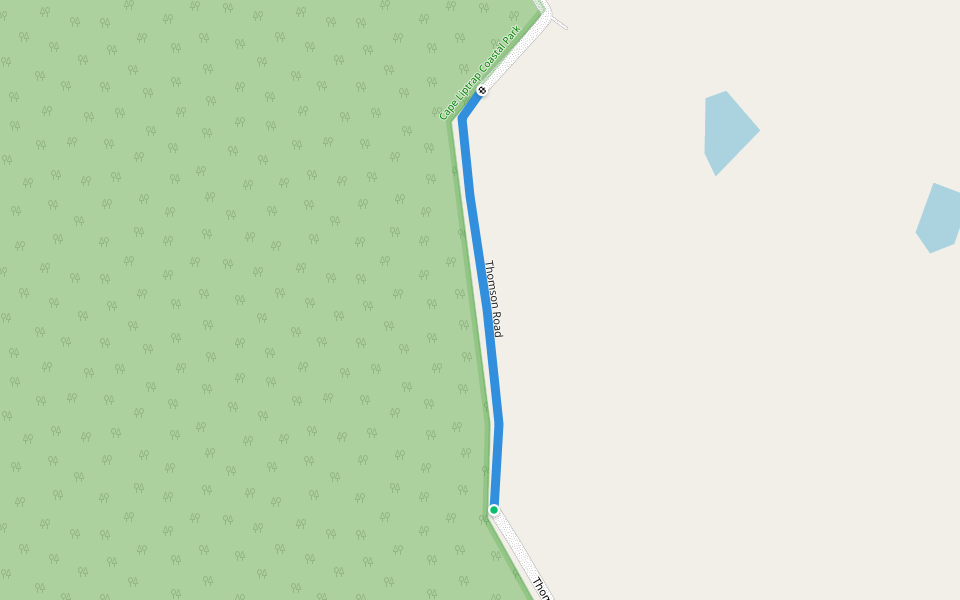 Thomson Road walking route map in Fish Creek