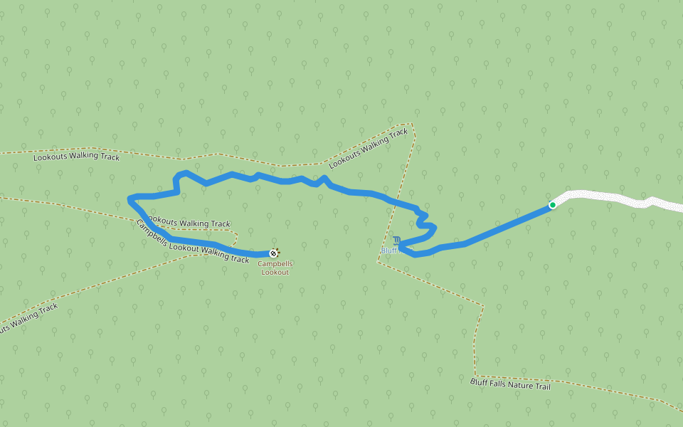 Campbells Lookout Walking track walking route map in Cudgewa