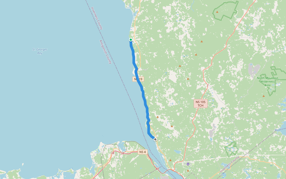 Trans Canada Trail - Ceilidh Trail walking route map in Judique