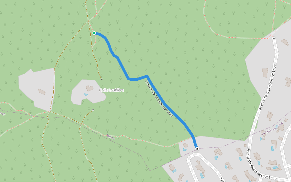 Chemin de La Colle sur Loup walking route map in Vence