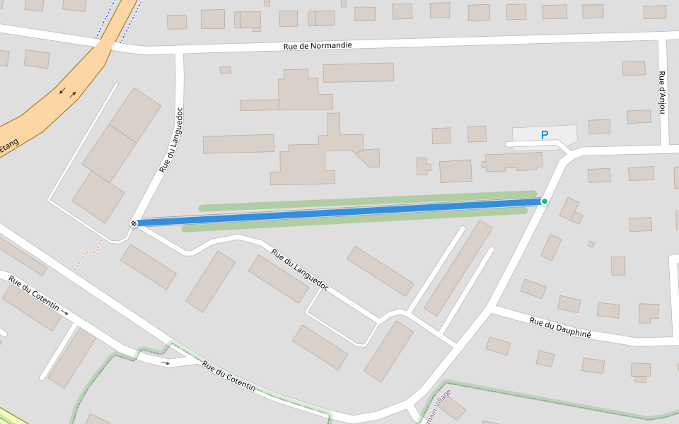 Sente du Béarn walking route map in Pont-Audemer