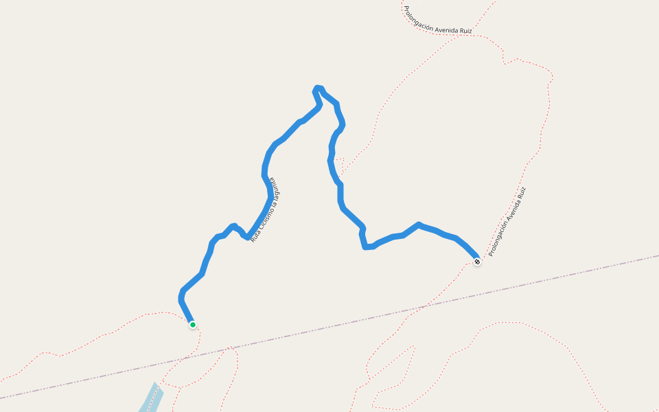 Ruta Ciclismo la lagunita walking route map in Trinidad