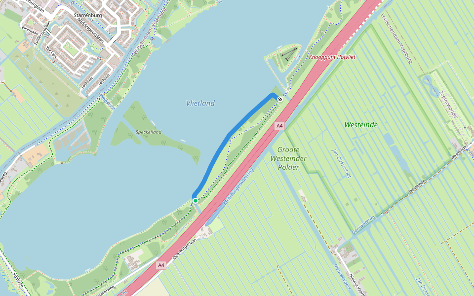 Weegpad walking route map in Leidschendam