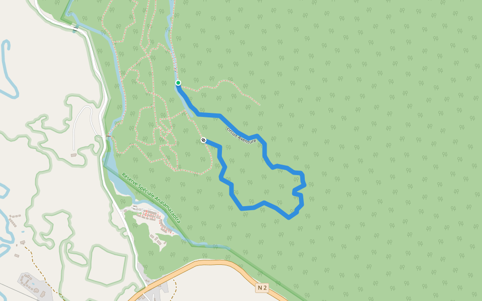 circuit Aventure walking route map in Andasibe