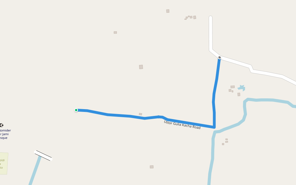 Uttor Gulia Kacha Road walking route map in Chandpur