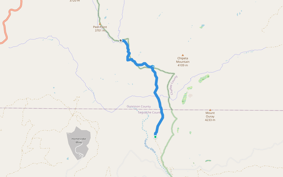 Monarch Crest Trail walking route map in Villa Grove
