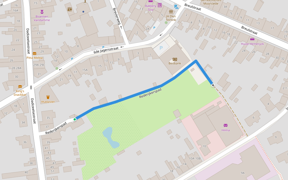 Rederijkerspad walking route map in Moorslede