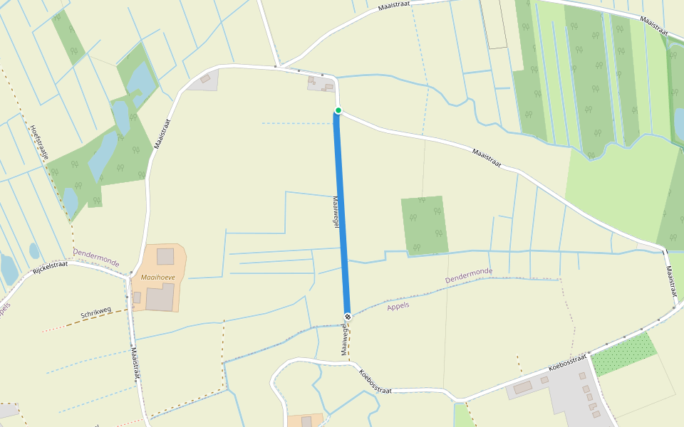 Maaiwegel walking route map in Dendermonde