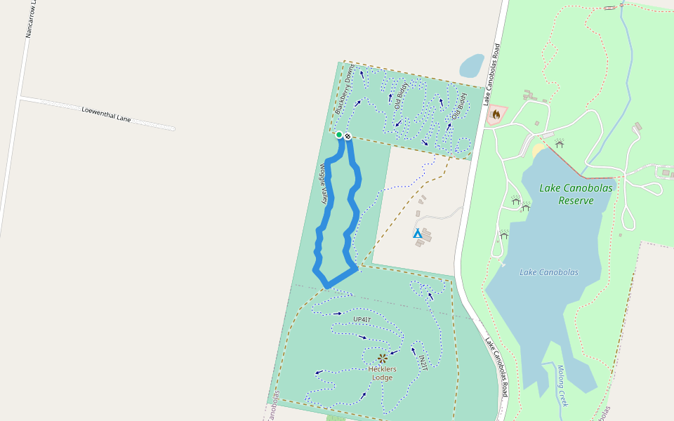 Woggle Valley walking route map in Nashdale