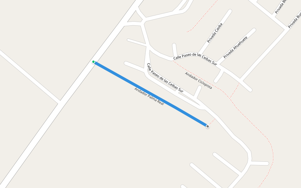 Andador Palma Real walking route map in Playas del Rosario