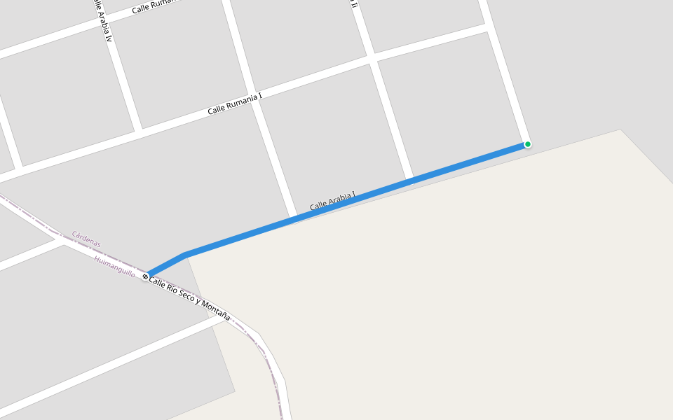 Calle Arabia I walking route map in Cárdenas