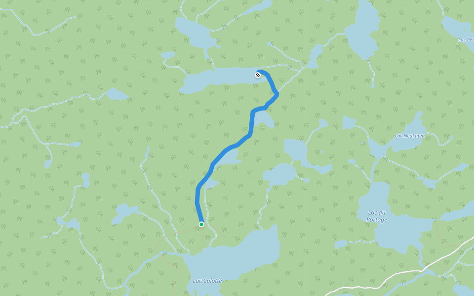 Chemin du Lac Poisson walking route map in Saint-Fulgence