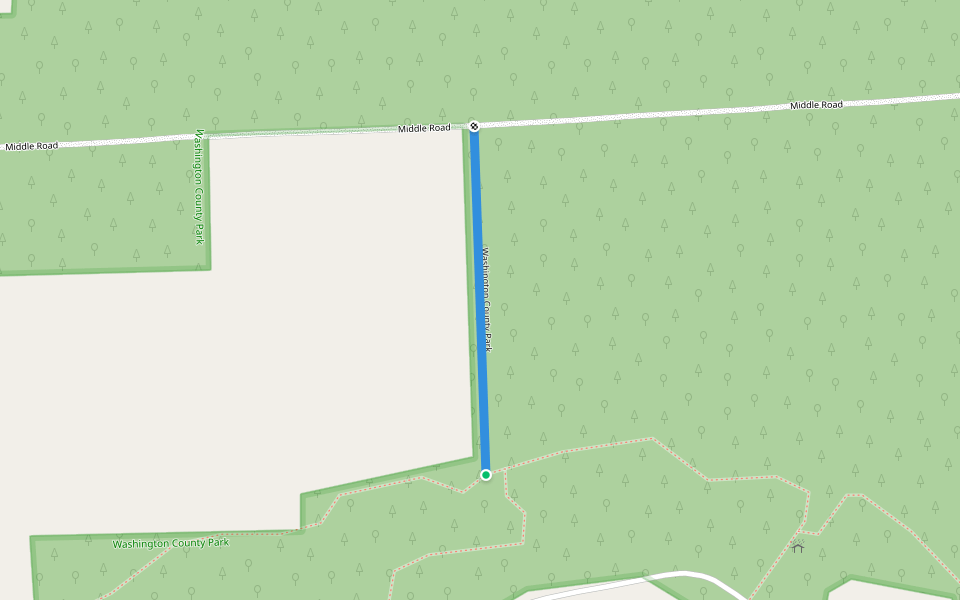 Washington County Park walking route map in Adams