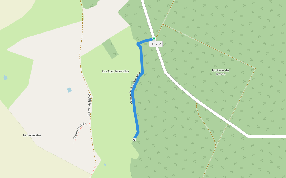Chemin des Ages Nouvelles walking route map in Chalindrey