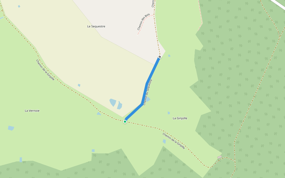 Chemin du Sequestre walking route map in Chalindrey