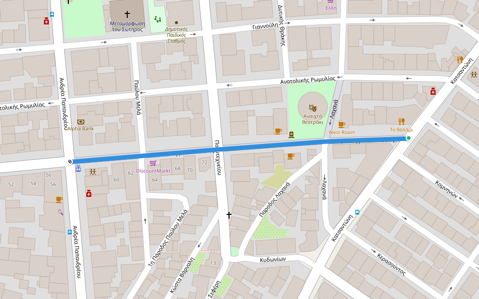 Εθνικής Αντιστάσεως walking route map in Eleftherio Kordelio
