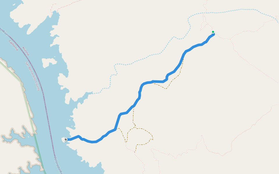 Pilot Rock Trail walking route map in Lake Havasu City