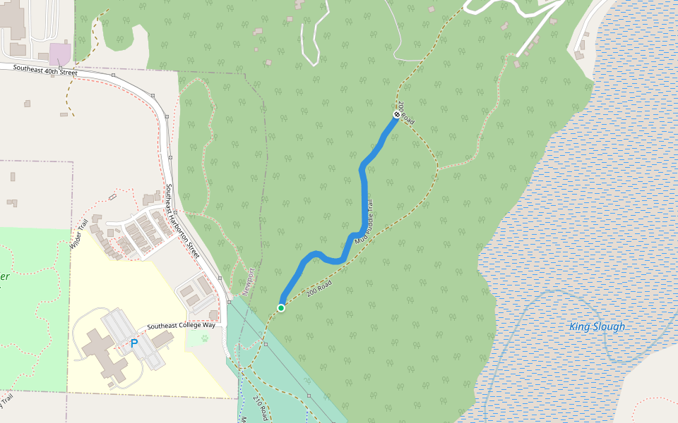 Mud Puddle Trail walking route map in Newport