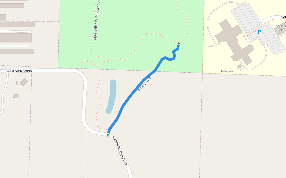 Emery Trail walking route map in Newport