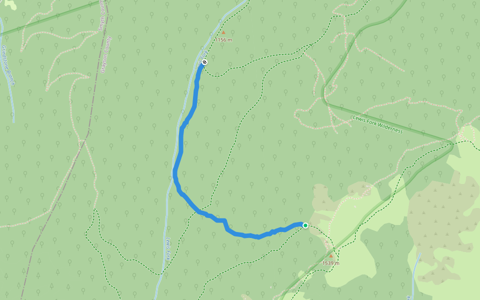 Cliffside Trail walking route map in Mouth of Wilson