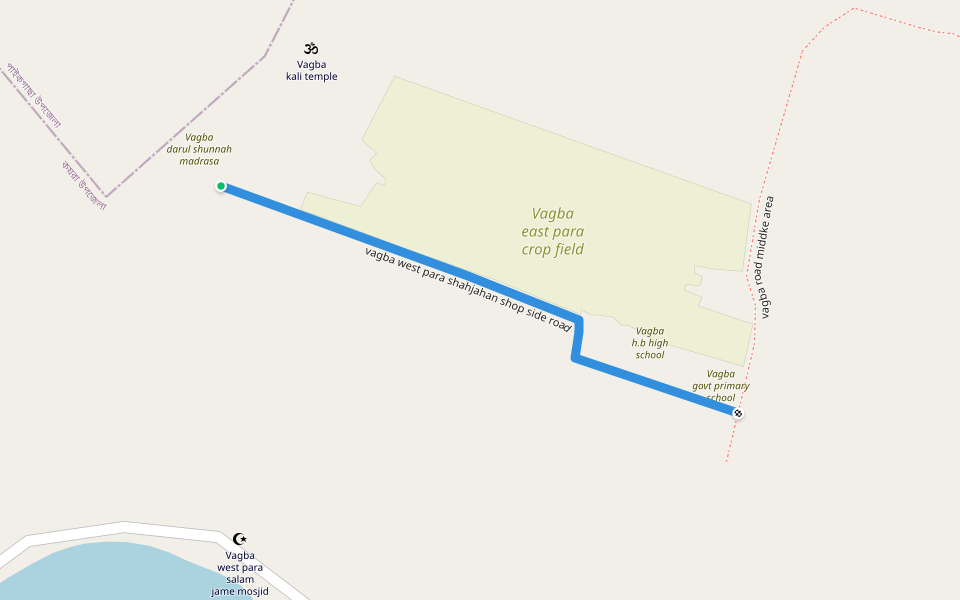 vagba west para shahjahan shop side road walking route map in Bhagba