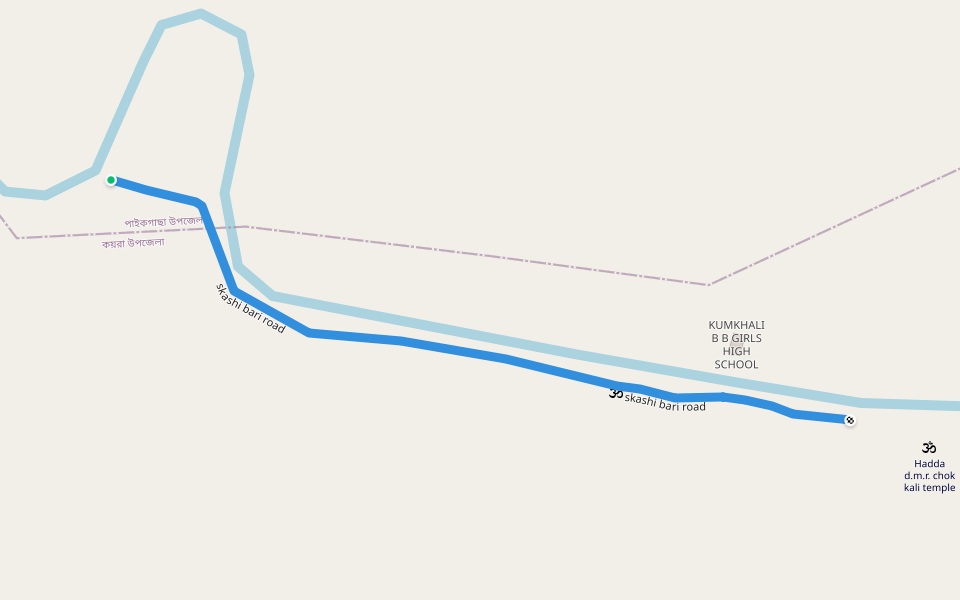 skashi bari road walking route map in Baniakhali Forest Office