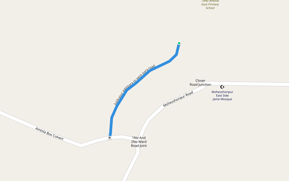 kalikapur eastpara to west para road walking route map in Moth Bari