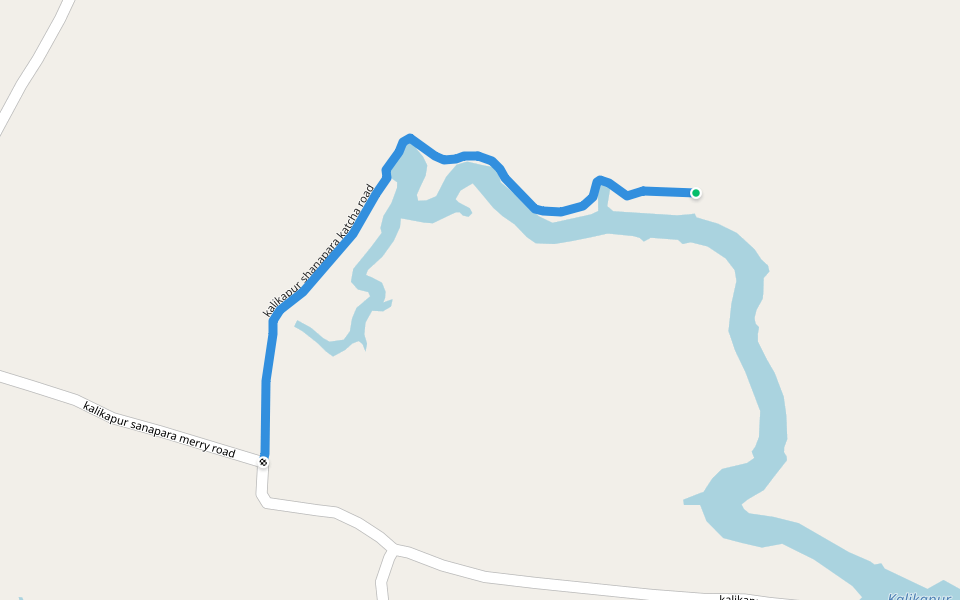 kalikapur shanapara katcha road walking route map in Moth Bari