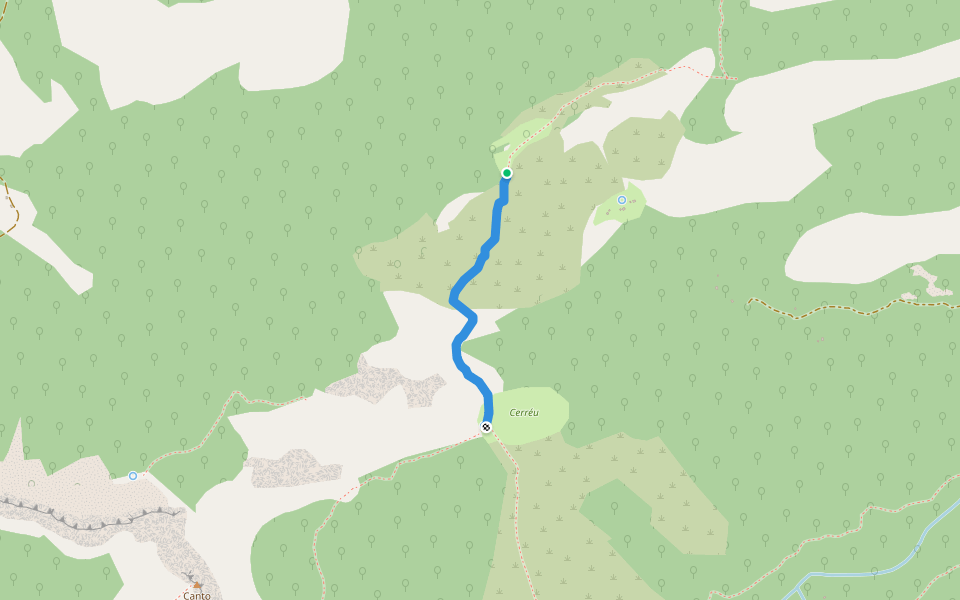 Senda la Palanquera walking route map in La Foz