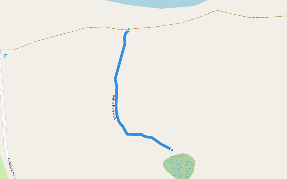 Kettle Hole walk walking route map in Ashburton Lakes
