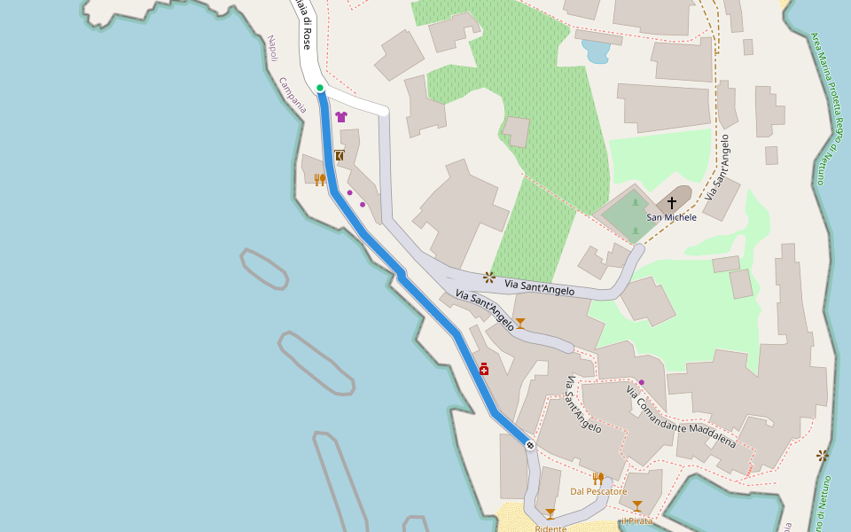 Via Chiaia di Rose walking route map in Sant'Angelo