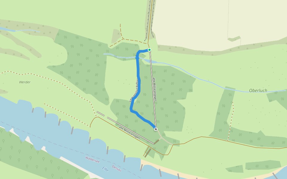 Elbauenpfad Roßlau walking route map in Dessau-Roßlau