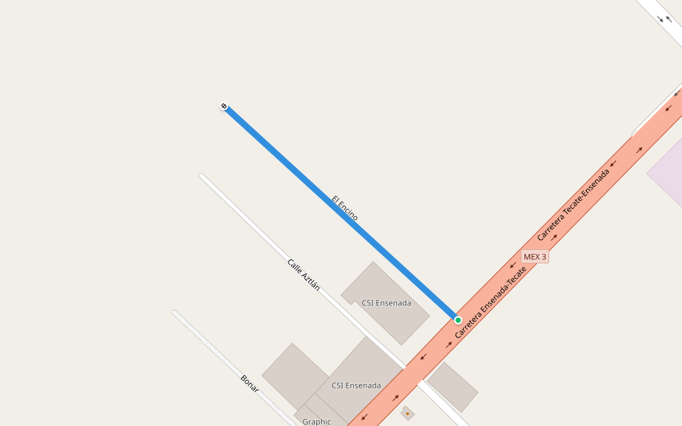 El Encino walking route map in El Sauzal de Rodríguez