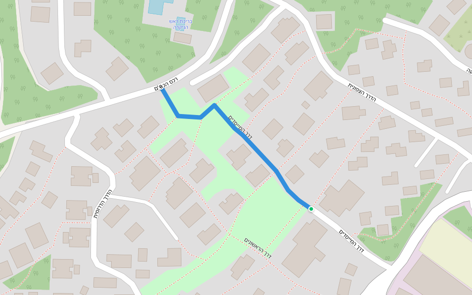 דרך המייסדים walking route map in Kfar Rosh HaNikra