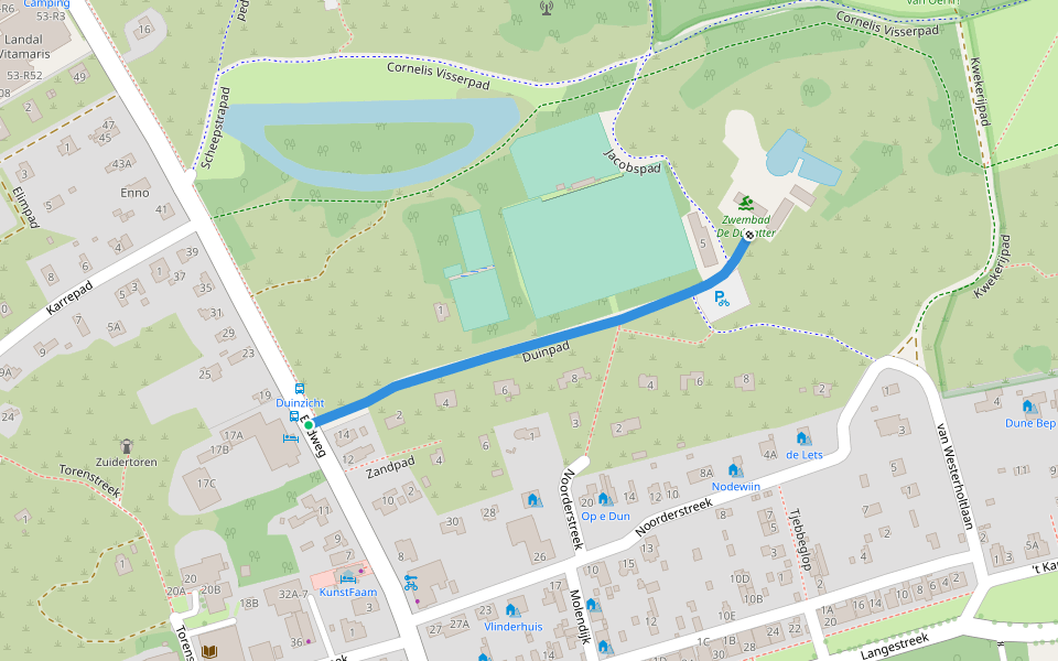 Duinpad walking route map in Schiermonnikoog