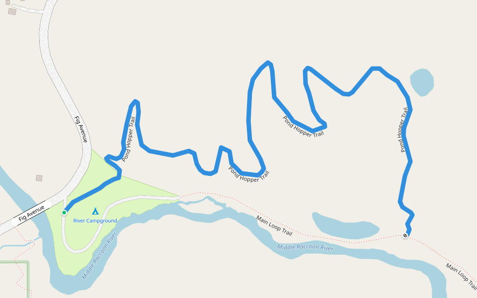 Pond Hopper Trail walking route map in Coon Rapids