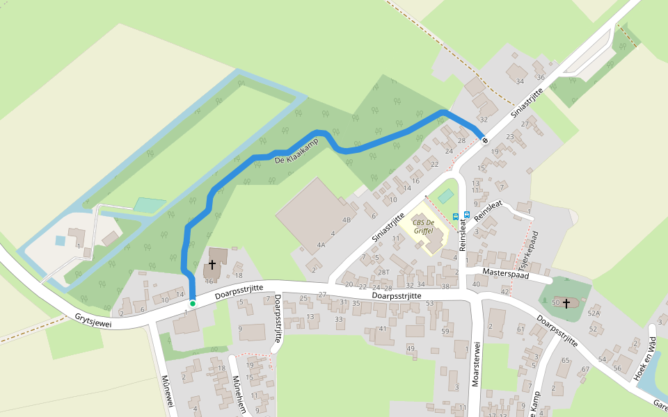 De Klaaikamp walking route map in Ljussens