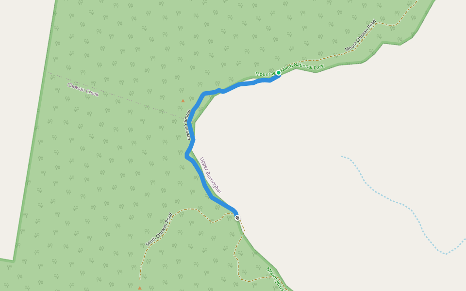 Mount Chowan walking route map in Smiths Creek