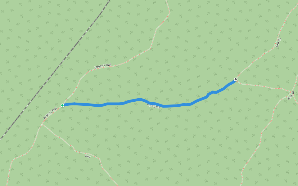 Porcupine walking route map in Macdowall